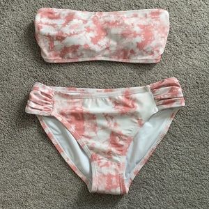 Pink lily tie dye bikini